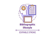 Bibliographic lifestyle concept icon