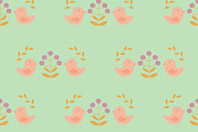 Seamless pattern with birds, vector