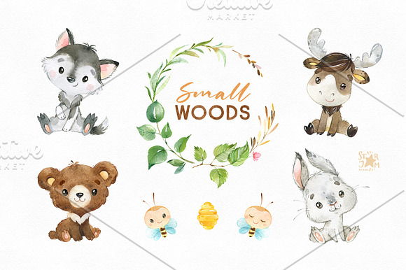 Small Woods. Animal Collection in Illustrations - product preview 1