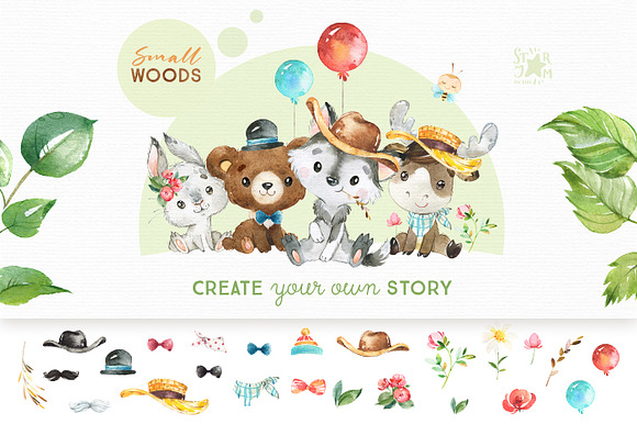 Small Woods. Animal Collection in Illustrations - product preview 2