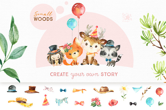 Small Woods. Animal Collection in Illustrations - product preview 4