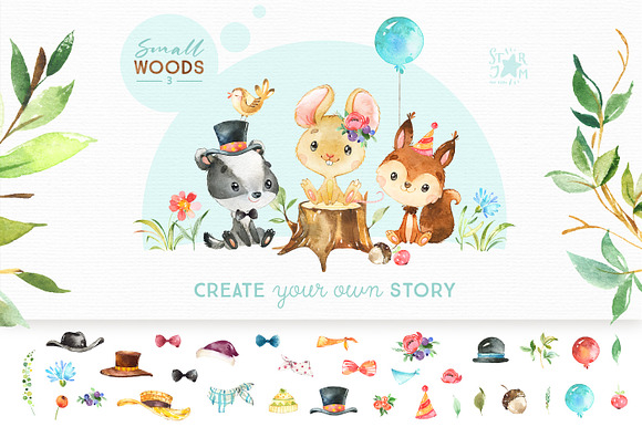 Small Woods. Animal Collection in Illustrations - product preview 7