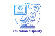 Education disparity concept icon