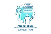 Alcohol abuse concept icon
