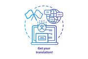 Get your translation blue icon