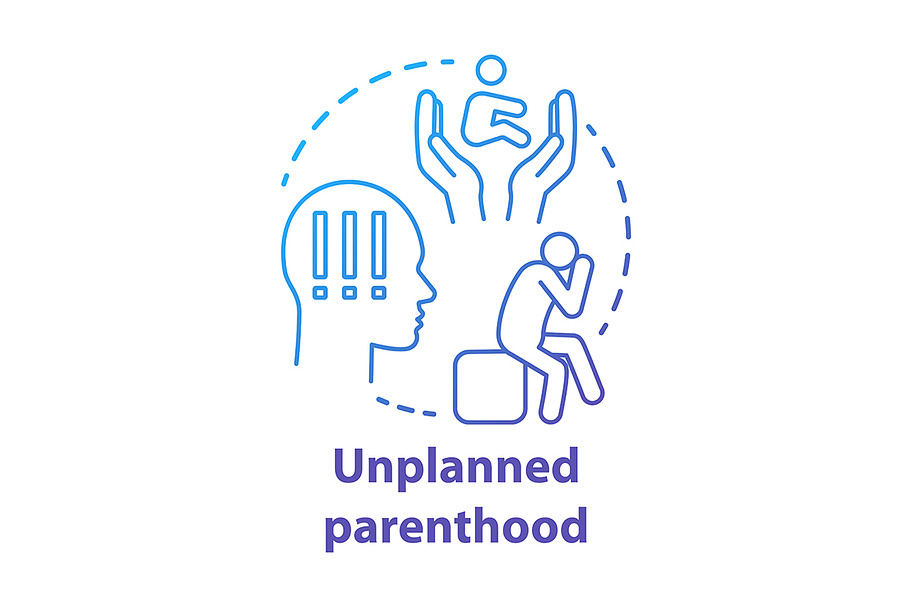 Unplanned parenthood concept icon