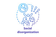 Social disorganization concept icon