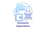 Economic deprivation concept icon