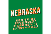 Nebraska vintage 3d vector lettering
