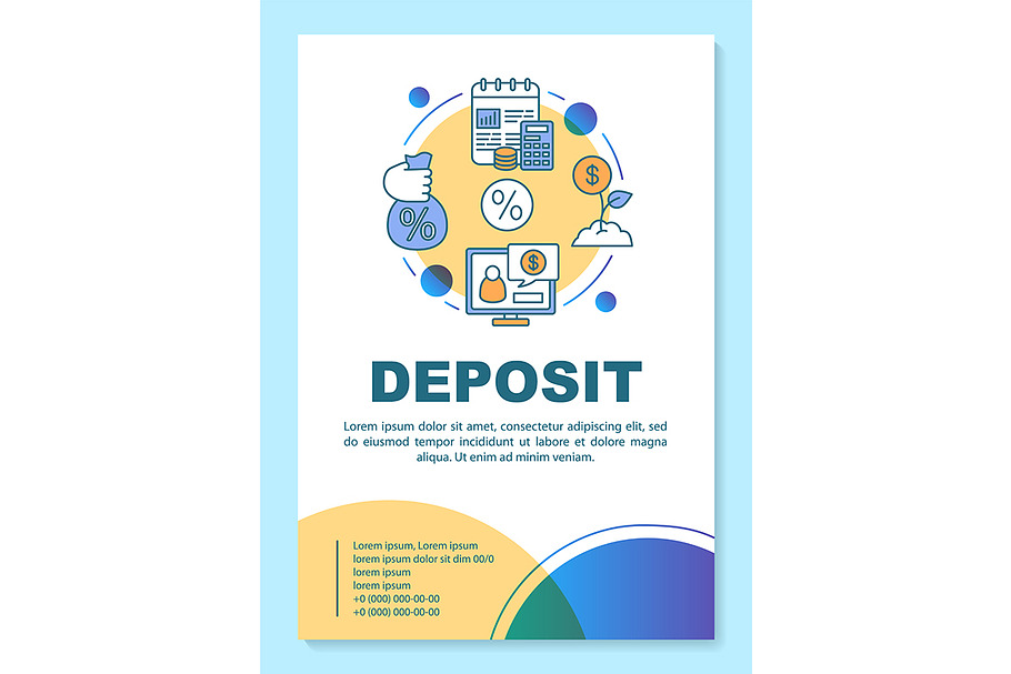 Deposit poster template layout in Icons - product preview 8