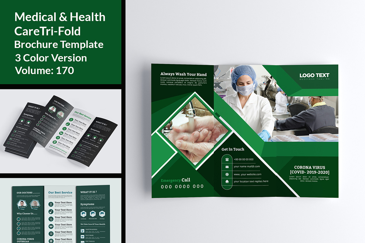 Modern medical trifold brochure in Brochure Templates - product preview 8
