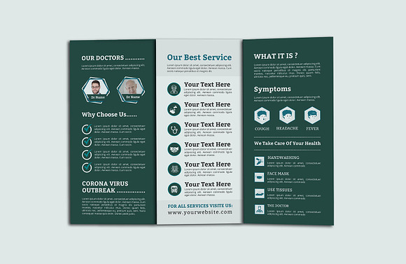 Modern medical trifold brochure in Brochure Templates - product preview 2