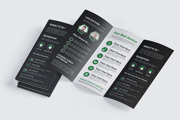Modern medical trifold brochure in Brochure Templates - product preview 4