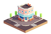 Bakery or shop building isometric