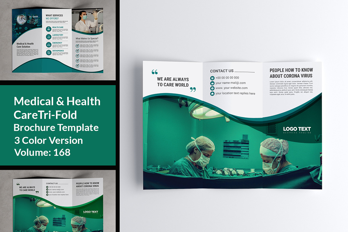 COVID-19 Brochure Design Template in Brochure Templates - product preview 8