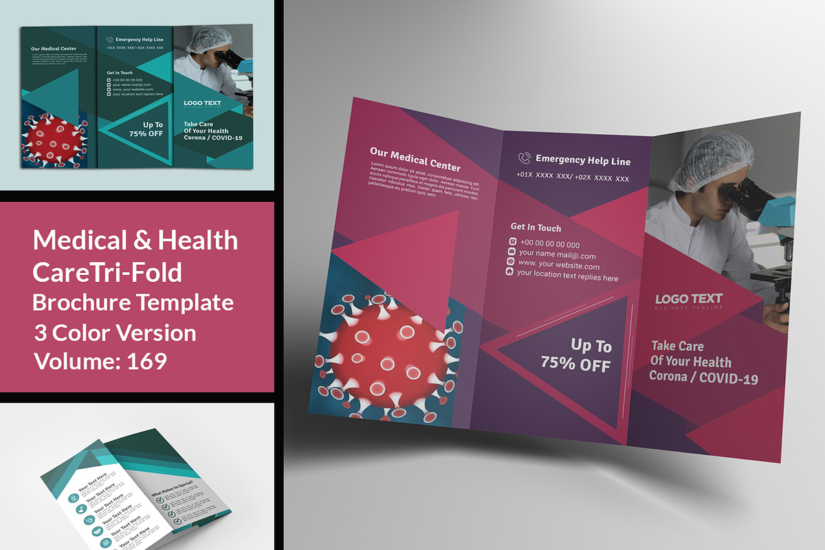 Medical Covid 19 Corona Brochure in Brochure Templates - product preview 8