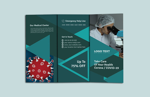 Medical Covid 19 Corona Brochure in Brochure Templates - product preview 1