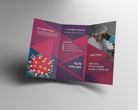Medical Covid 19 Corona Brochure in Brochure Templates - product preview 3