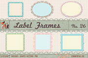 Retro Label Frames Shapes Set No 26