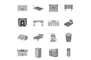 City infrastructure icons set
