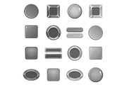 Blank web buttons icons set