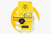 Online taxi order concept.
