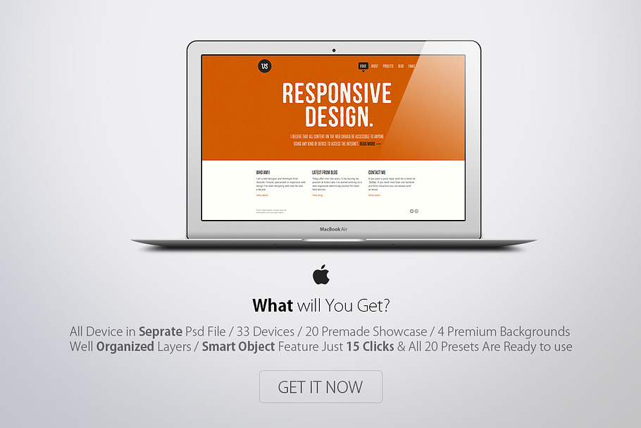 Apple Responsive Screen Mockups in Mobile & Web Mockups - product preview 8