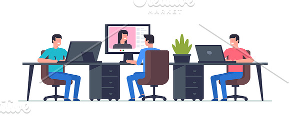 Work in office in Illustrations - product preview 1