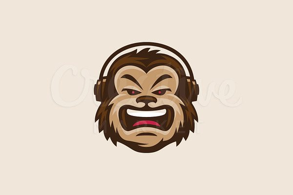 Monkey DJ Mascot Logo