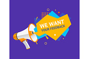 We Want Feedback Concept Ad Poster