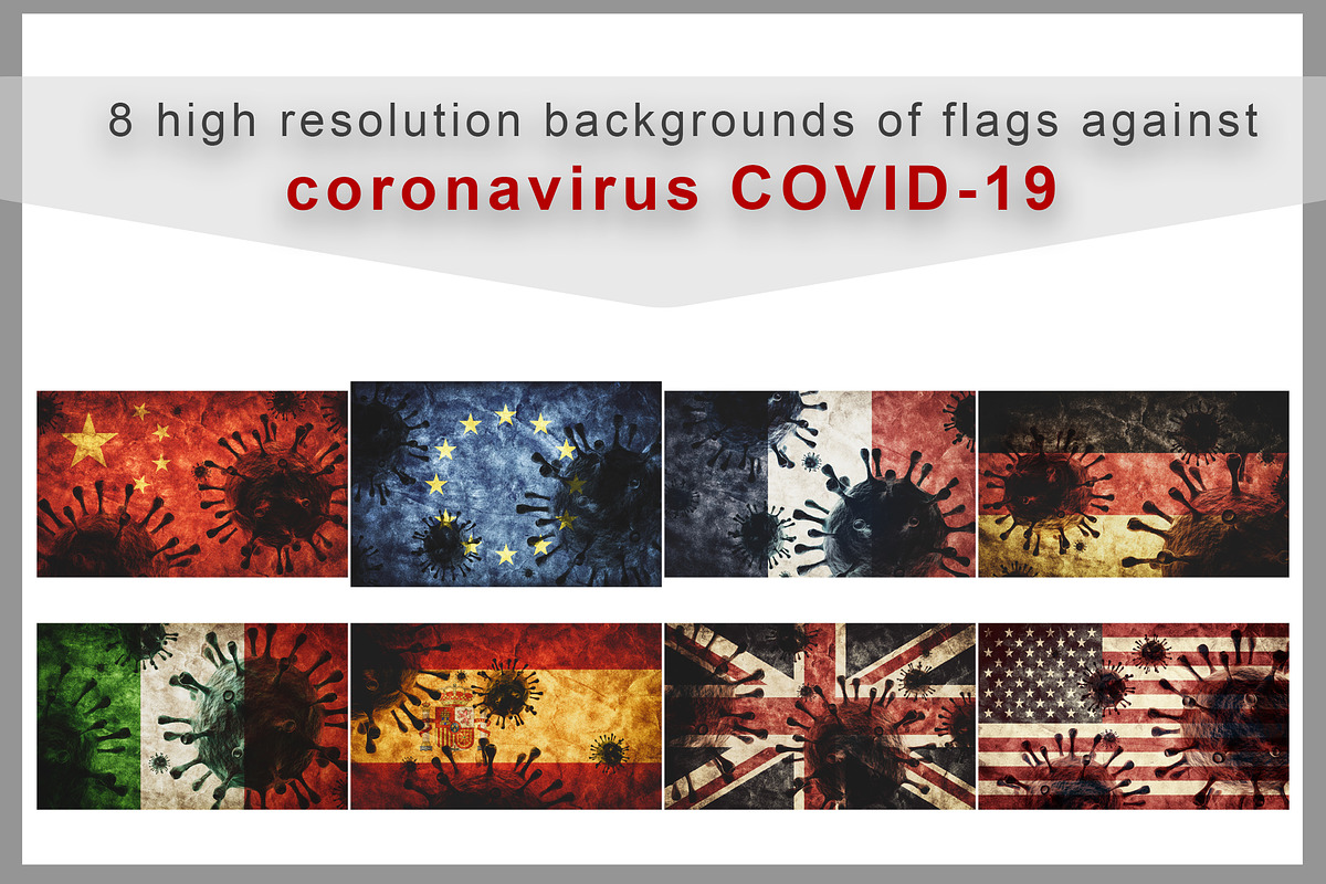Flags against coronavirus COVID-19 in Illustrations - product preview 8
