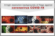 Flags against coronavirus COVID-19