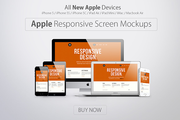 Apple Responsive Screen Mockups in Mobile & Web Mockups - product preview 4