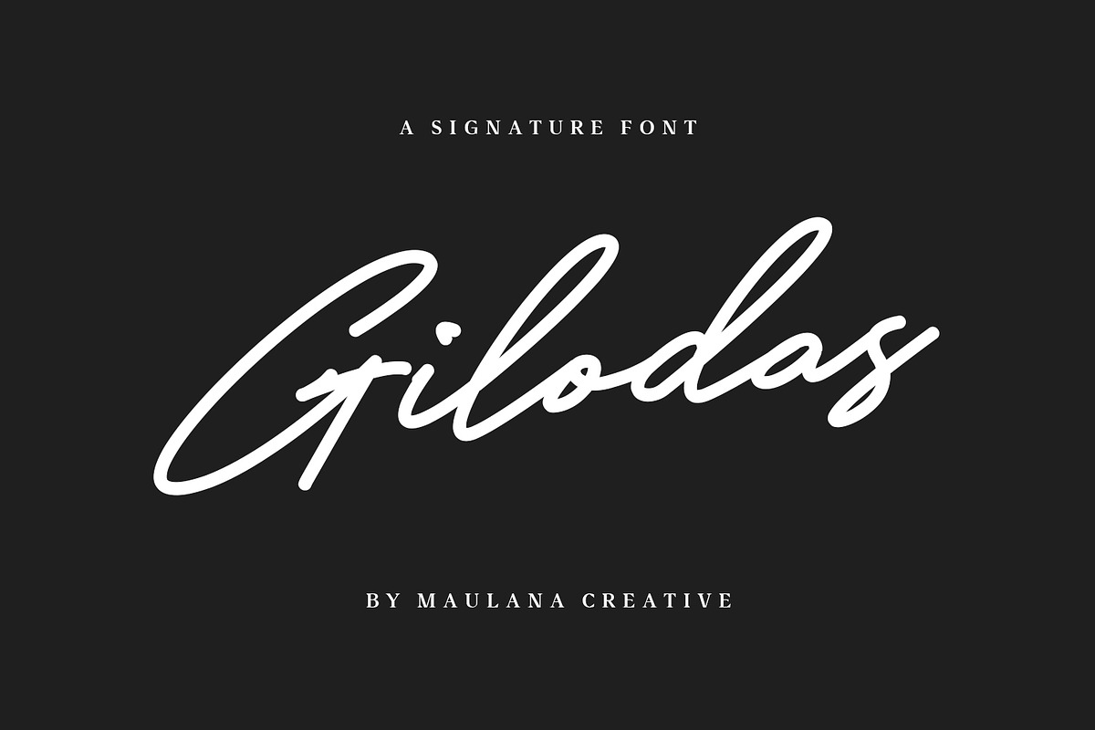 Gilodas Signature Font in Script Fonts - product preview 8