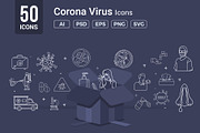 Corona Virus - Line Vector Icons