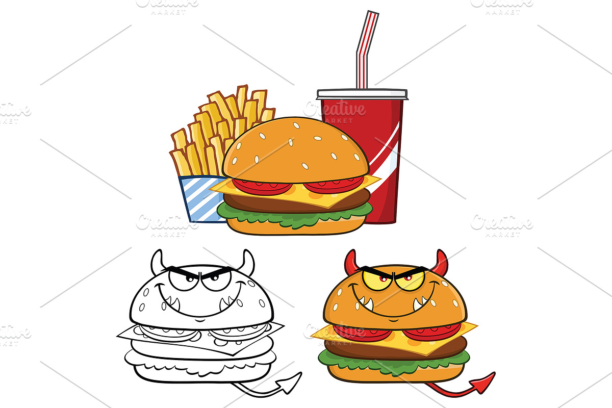 Devil Burger Collection Set in Illustrations - product preview 8