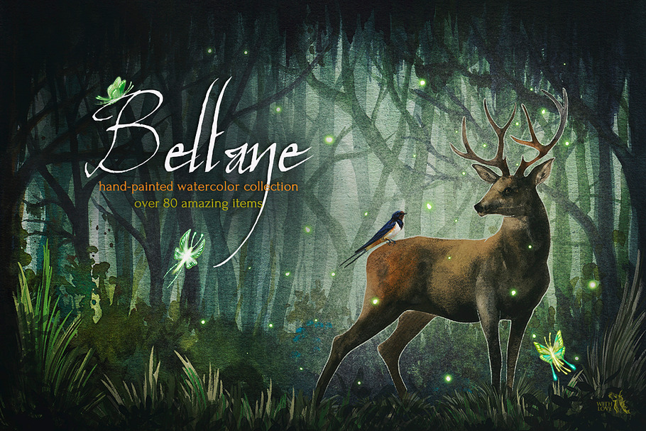 Beltane Fires Watercolor Collection in Illustrations - product preview 8