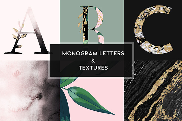 Monogram Letters Trendy Alphabet
