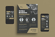 Online Business Conference Flyer Set