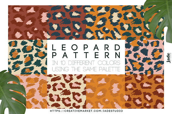 Leopard print pattern - 10 colorways