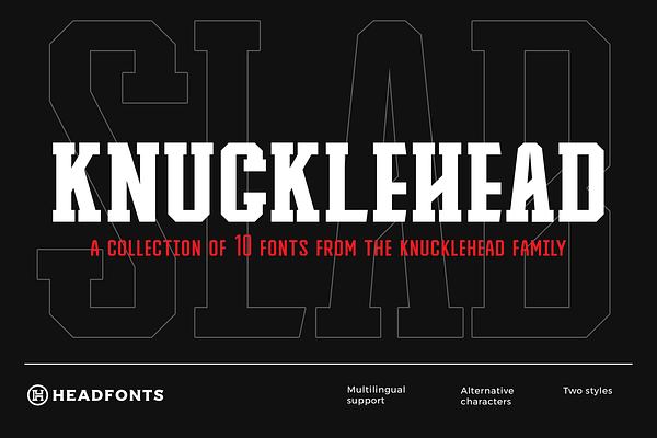 Knucklehead Slab | Sport Font