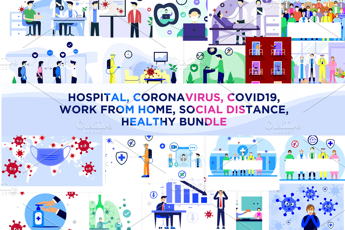 Coronavirus, Hospital, Covid-19 in Illustrations - product preview 8