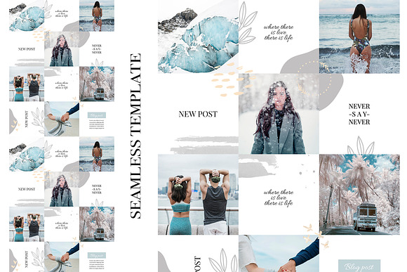 Instagram Feed Puzzle Template Blue in Instagram Templates - product preview 3