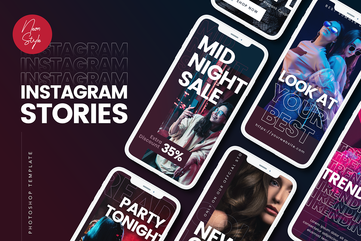 Neon Instagram Stories Template in Instagram Templates - product preview 8