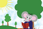 Rat or mouse, has a picnic, vector