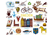 Symbols of Sweden in vintage