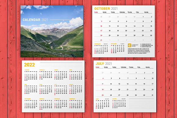 Wall Calendar 2021 (WC027-21) in Stationery Templates - product preview 4
