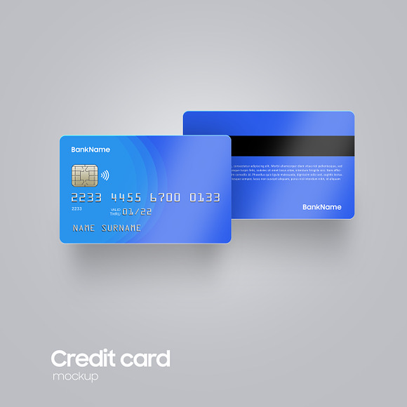 Realistic Plastic Bank Card Mock-up in Print Mockups - product preview 5