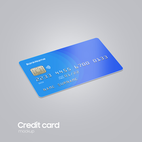 Realistic Plastic Bank Card Mock-up in Print Mockups - product preview 6