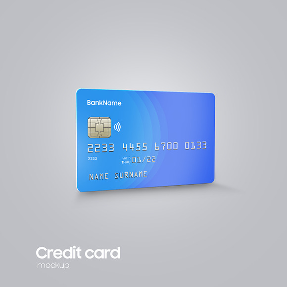 Realistic Plastic Bank Card Mock-up in Print Mockups - product preview 8
